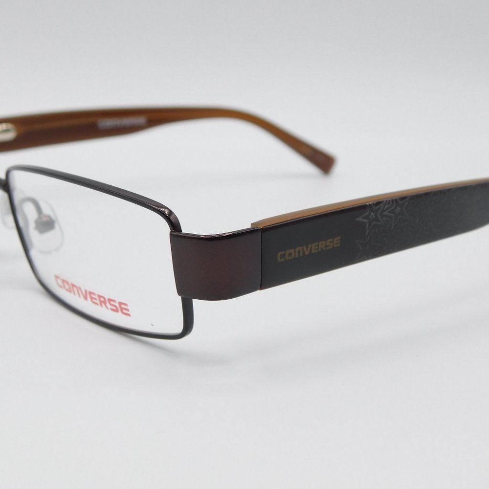 NEW CONVERSE WAIT FOR ME BROWN KIDS TEEN Rectangle EYEGLASSES FRAME 49-1… - Picture 6 of 10